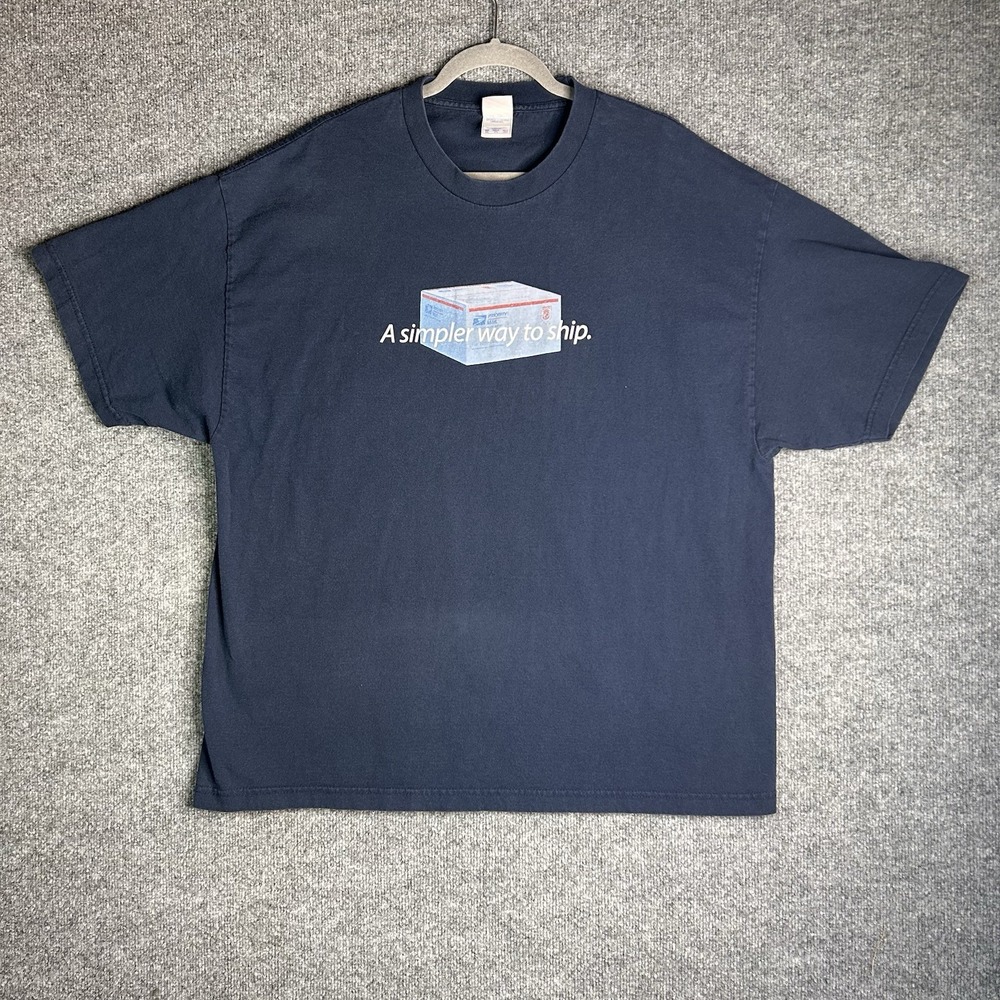 Vintage Usps T-shirt Priority Mail Flat Rate Boxes Size 2xl Blue‎